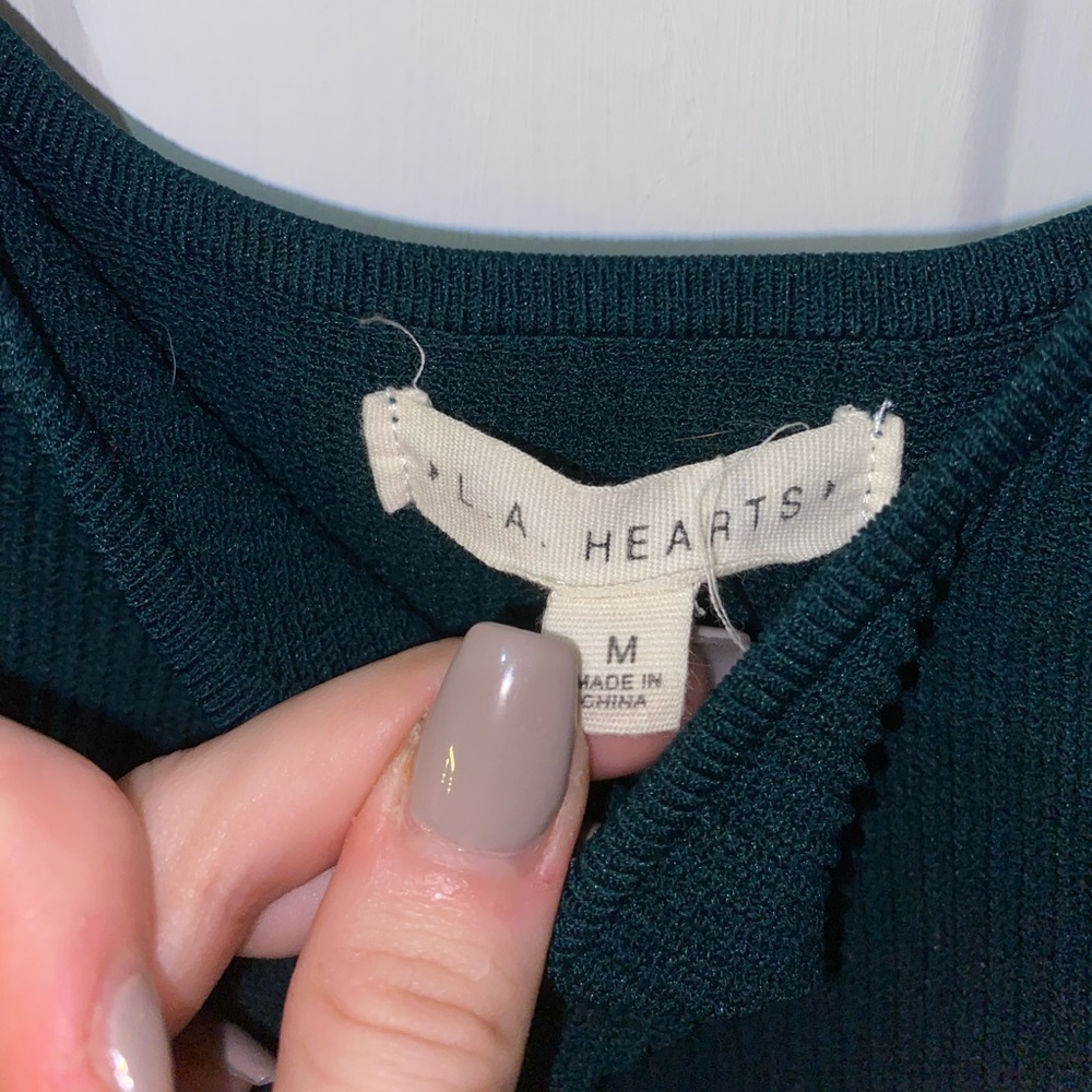 green la hearts ribbed tank - Picture 2 of 2